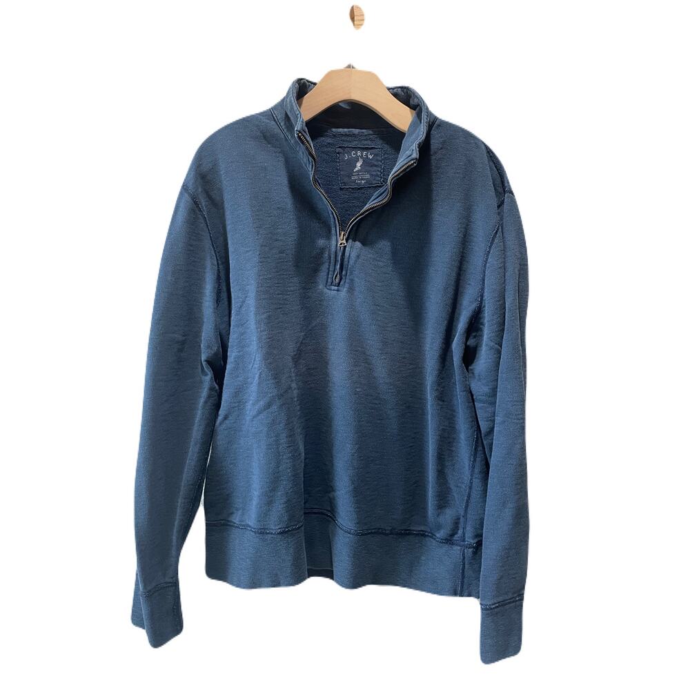 J. Crew Y2K Quarter Zip Vintage Wash  Sweatshirt Blue Size Large